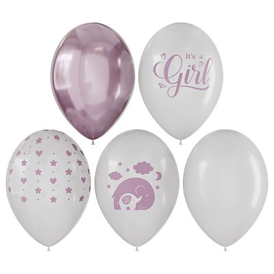 Воздушные шары, 10шт., М12/30см, MESHU «It's girl», пастель, ассорти