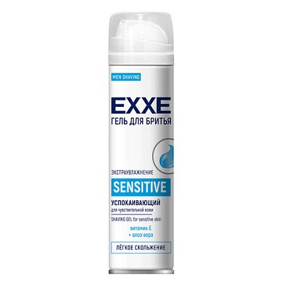 Гель для бритья успокаивающий 200 мл EXXE SENSITIVE «Витамин Е + алоэ»