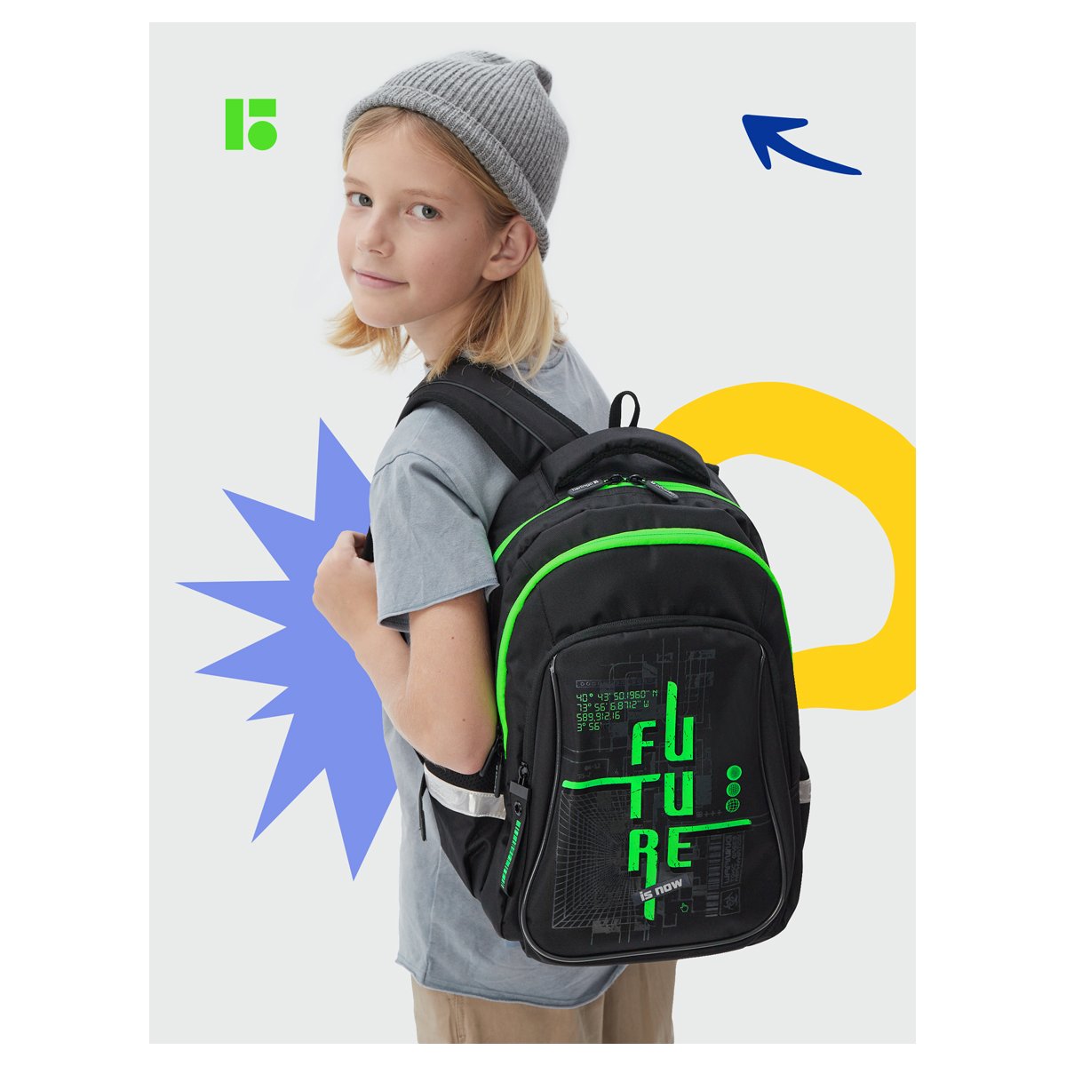 Рюкзак Berlingo Comfort «Future is now» 38×27×18см, 3 отделения, 3 кармана, эргономичная спинка