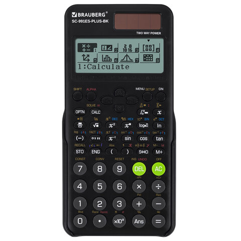превью Калькулятор инженерный BRAUBERG SC-991ES-PLUS-BK (164×80 мм), 552 функции, 10+2 разряда, ЧЕРНЫЙ