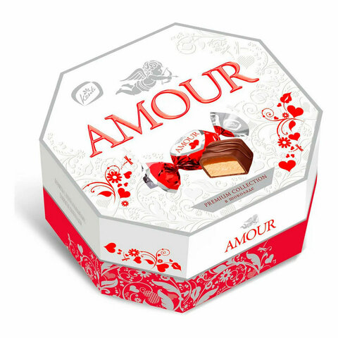 превью Конфеты глазированные KONTI «Amour» из мягкой нуги и карамели, 150 г
