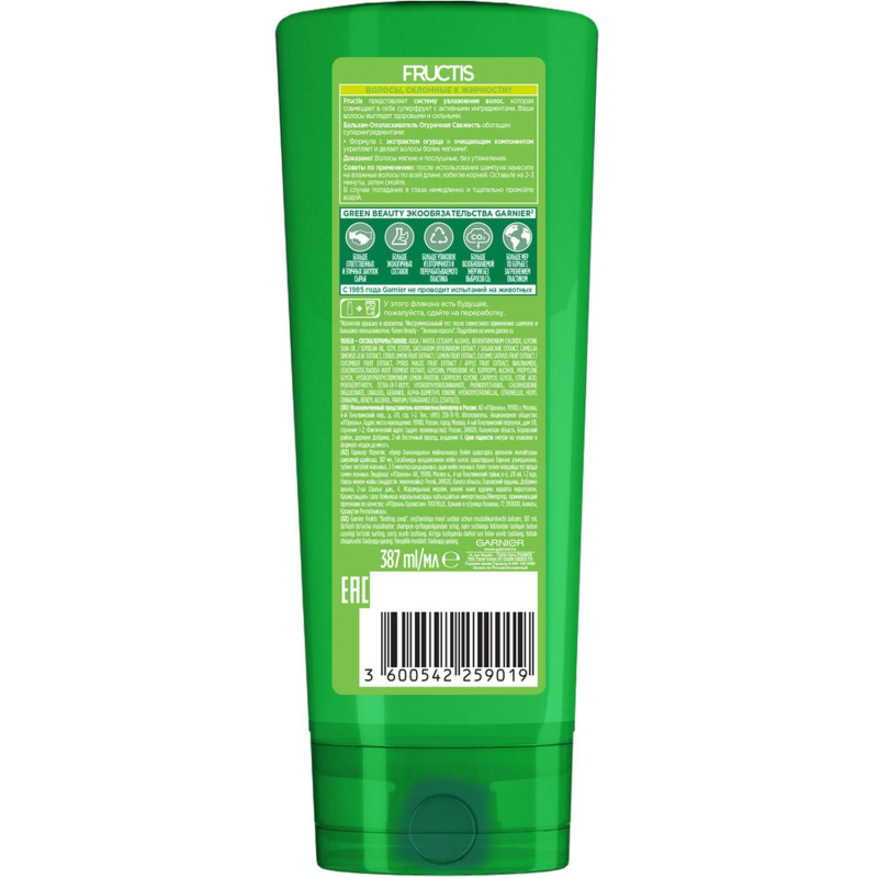 Бальзам - ополаскиватель Garnier Fructis Укреп Огур Свеж, скл к жир, 387мл