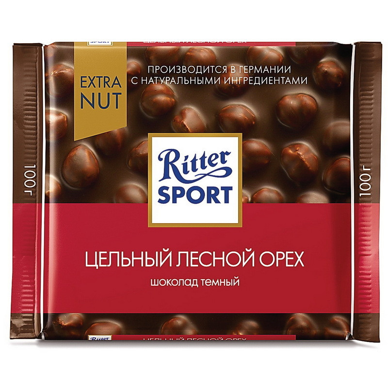 превью Шоколад Ritter Sport горький цельный орех 100г