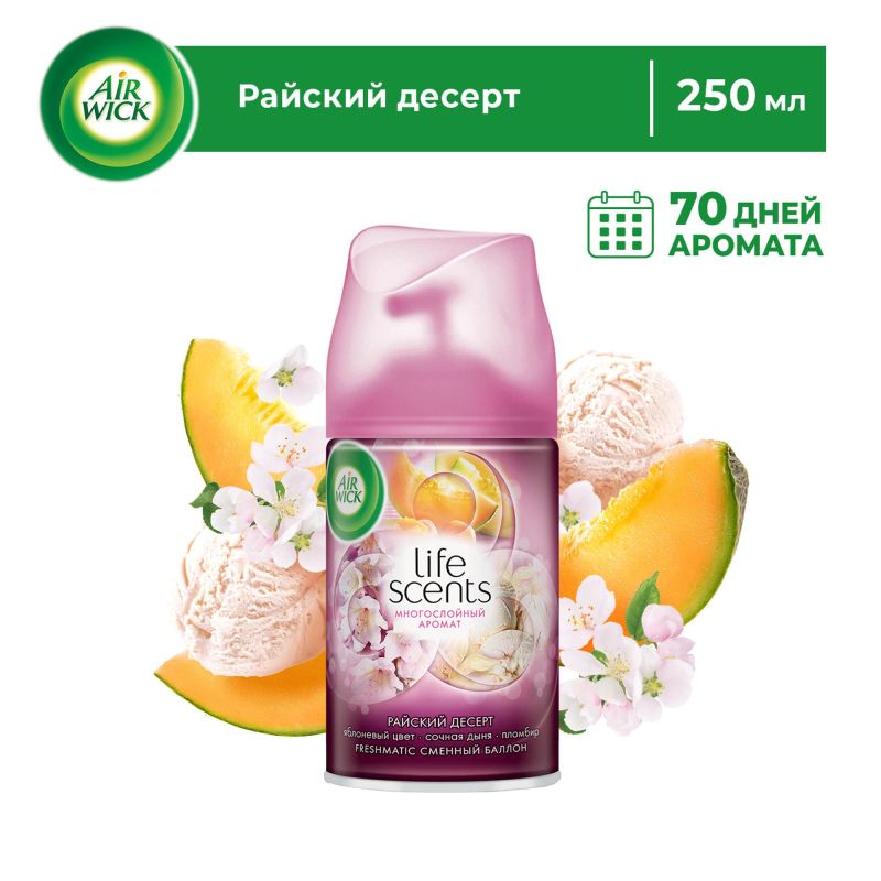 Баллон сменный для автоосвежителя Air Wick LS Райский десерт, 250мл