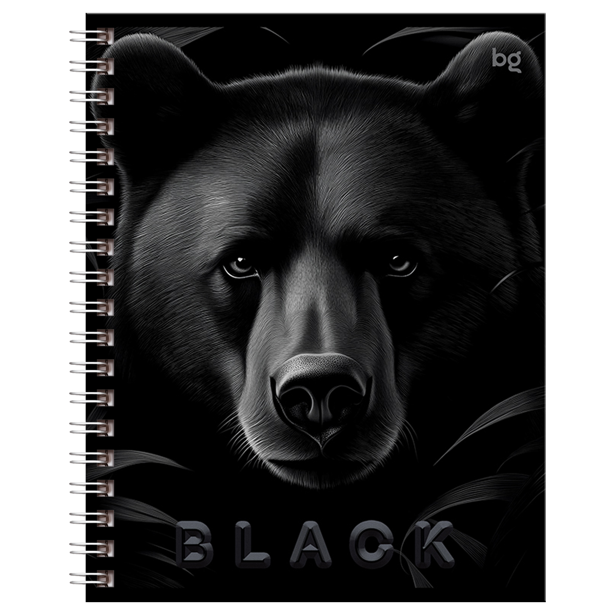 Тетрадь 96л., А5, клетка на гребне BG «Just Black», soft-touch ламинация, выб. лак
