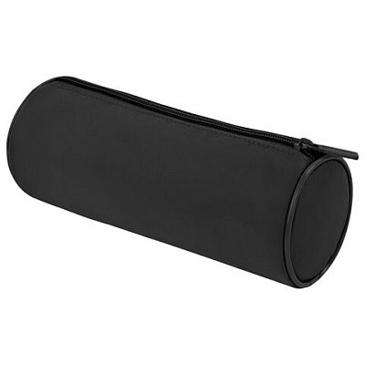 Пенал-тубус BRAUBERG, с эффектом Soft Touch, мягкий, черный, 22×8 см