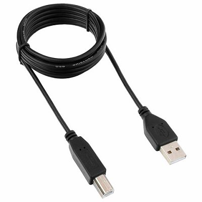 Кабель USB 2.0 AM-BM, 1.8 м, ГАРНИЗОН, медь, черный, пакет, GCC-USB2-AMBM-1.8M