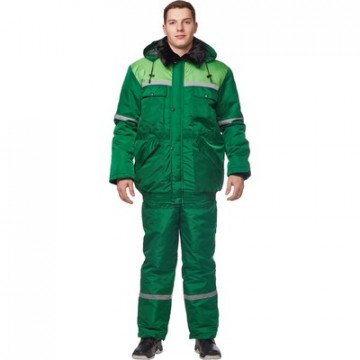 превью Костюм рабочий зимний мужской з20-КПК с СОП светло-зеленый/зеленый (размер 60-62, рост 170-176)