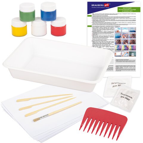 ЭБРУ набор для рисования на воде5 цветов х 20 мл (20 картин)лоток А5BRAUBERG ART664880