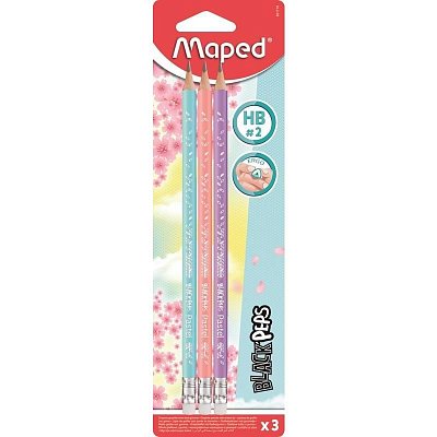 Карандаш чернографитный Maped с ластиком НВ 3шт 851719 BLACK PEP'S PASTEL