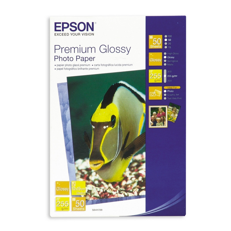 превью Фотобумага для цветной струйной печати Epson Premium Glossy S041729 (глянцевая, 10×15, 255 г/кв. м, 50 листов)