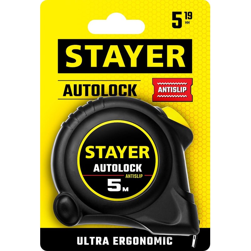 Рулетка с автостопом STAYER AutoLock 5м х 19мм (2-34126-05-19)