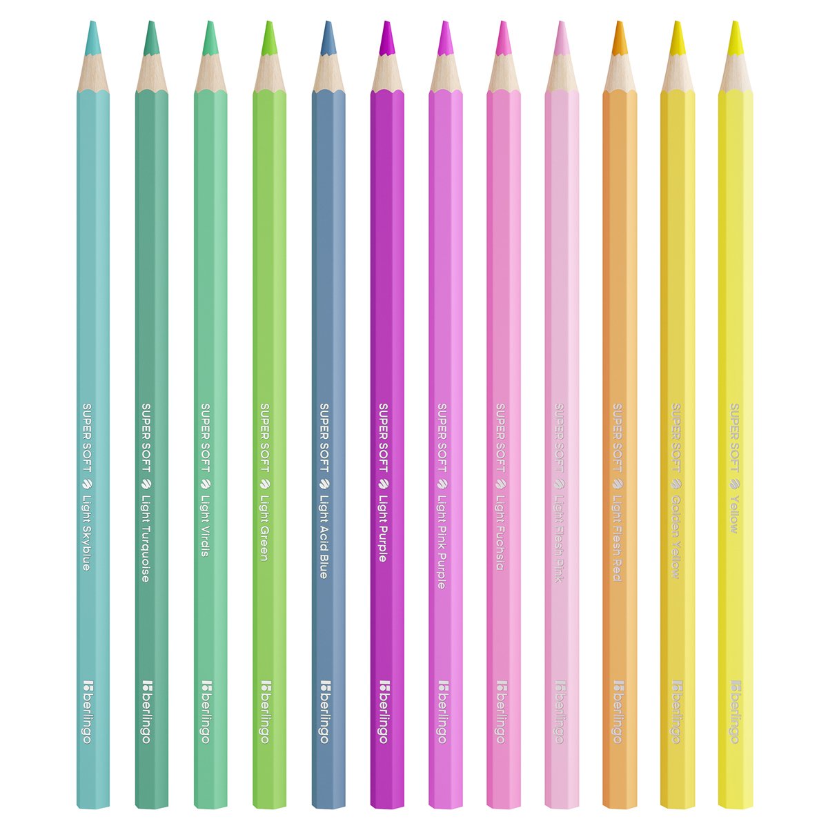 Карандаши цветные пастельные Berlingo «SuperSoft. Pastel», 12цв, заточен., европодвес