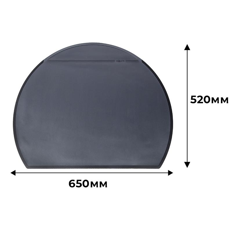 Коврик на стол Durable (52х65 см, полукруглый, прозрачный лист, черный)