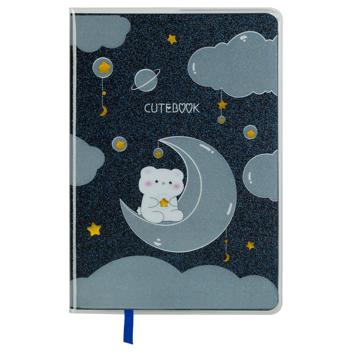 Записная книжка А5 80л., ЛАЙТ, кожзам, MESHU «Cutestar», съемная пластиковая обложка с дизайном, пантон, белила, блок в линию