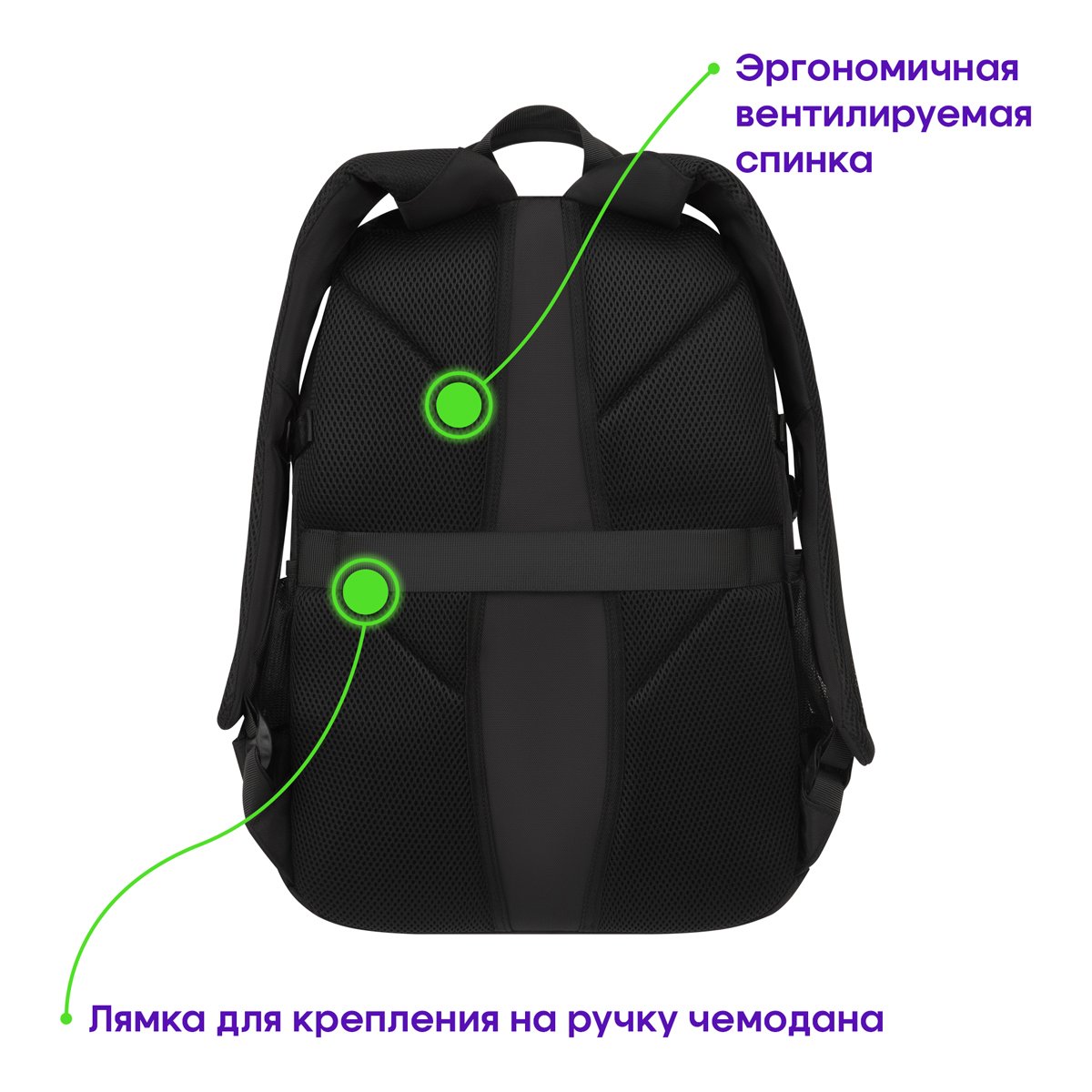 Рюкзак Berlingo City «Smart» 47×33×19см, 2 отделения, 5 карманов, отделение для ноутбука, эргономическая спинка