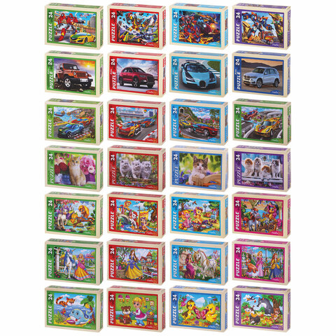 превью Пазлы картонные 24 элементаКОМПЛЕКТ 32 шт. поле 17.5 х 13 смРК