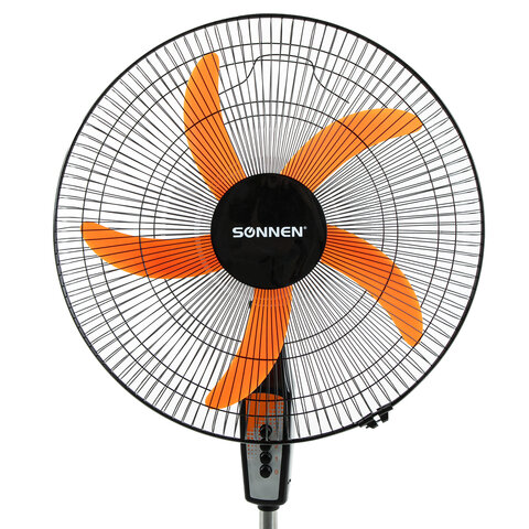 Вентилятор напольный, 3 режима, SONNEN, TF-50W-45-А304, d=45 см, 50 Вт, черный, 454789