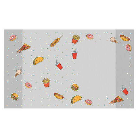 Обложки «FOOD» для тетрадей и дневников, КОМПЛЕКТ 10 шт, ПЛОТНЫЕ, 210×350 мм, 110 мкм, FUNSTER