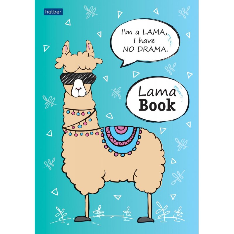 Блокнот А5 (145×210 мм), 50 л., склейка, обложка картон, в точечку, HATBER «Premium», «I love LAMA», 50Б5лA9к