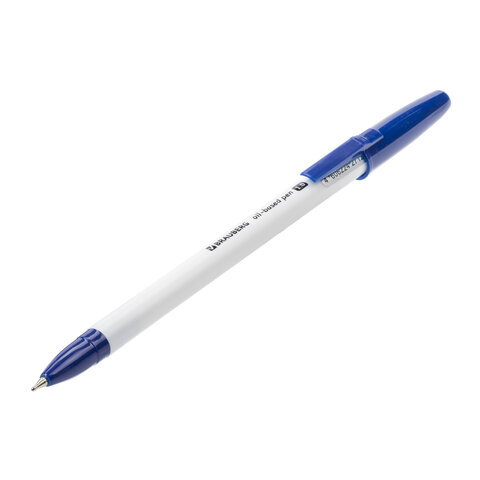 Ручка шариковая масляная BRAUBERG Stick Medium, СИНЯЯ, узел 1 мм, линия письма 0.5 мм