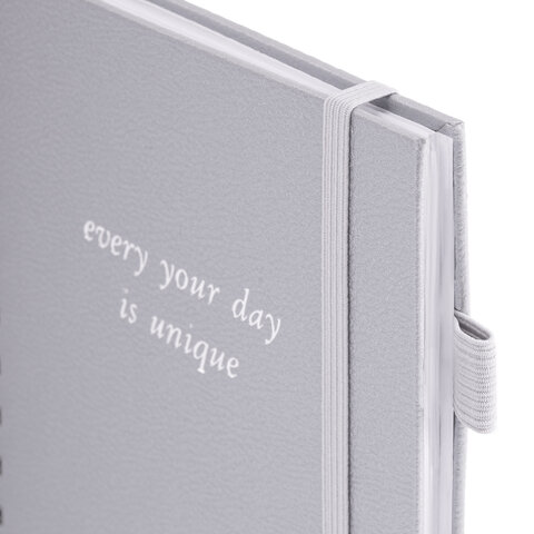 Бизнес-тетрадь на гребне А5 148×216 ммBRAUBERG «Calipso» под кожурезинкаклетка80 л. серая116253