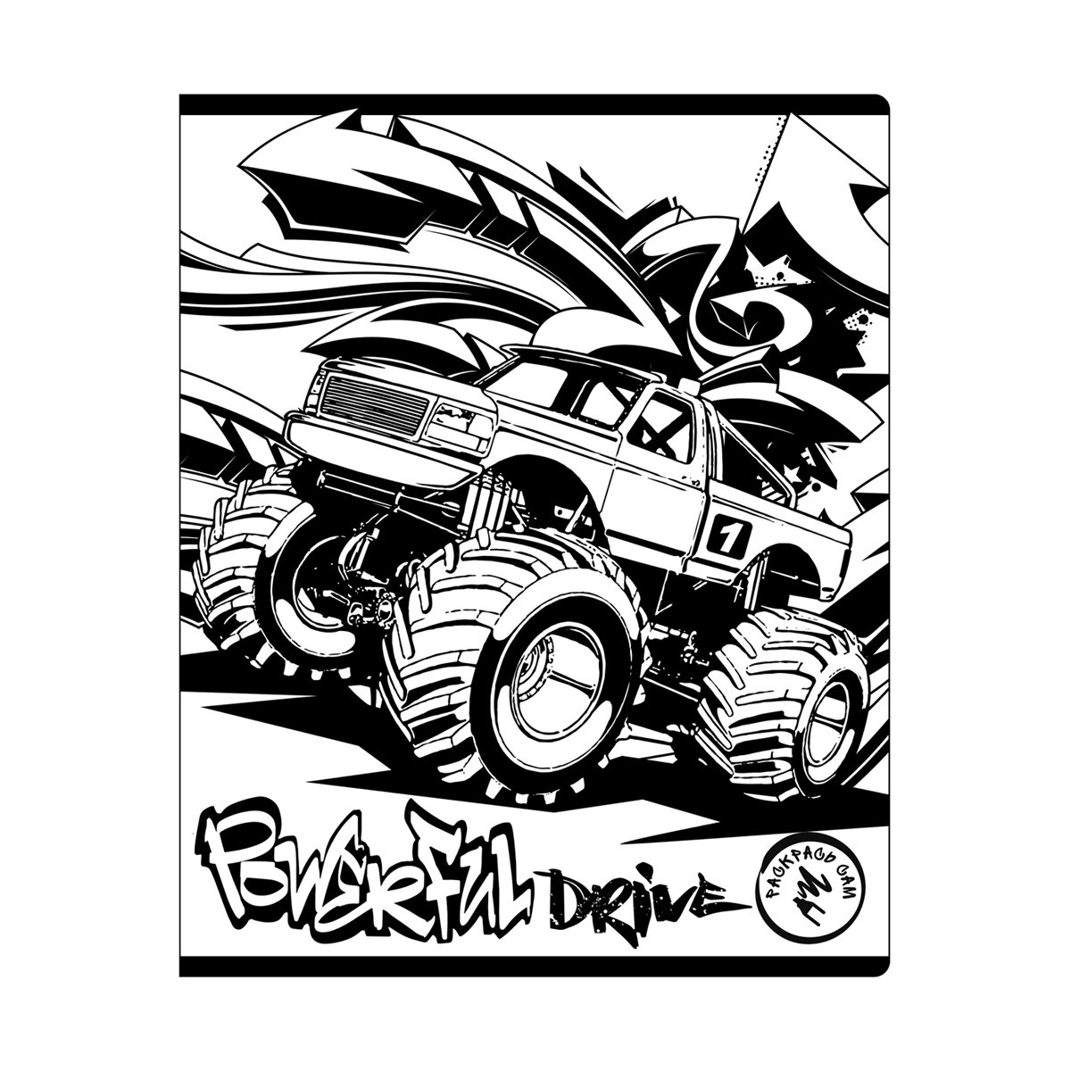 Тетрадь 48л., А5, клетка BG «Раскрась сам. Art black»