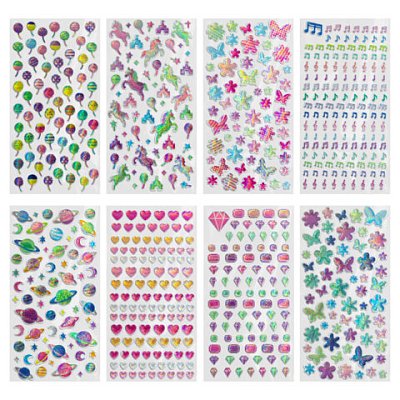 Наклейки гелевые «Яркое ассорти», 17.5×9 см, ассорти 8 видов, FUNSTER (ФАНСТЕР)