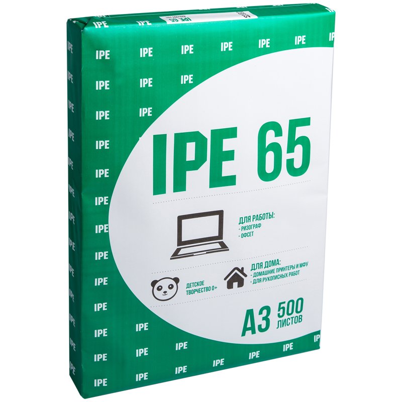 превью Бумага писчая IPE 65, А3, 500л., 55-65г/м2, 75%