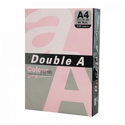 Бумага цветная DOUBLE AА480 г/м2500 л. пастельрозовая