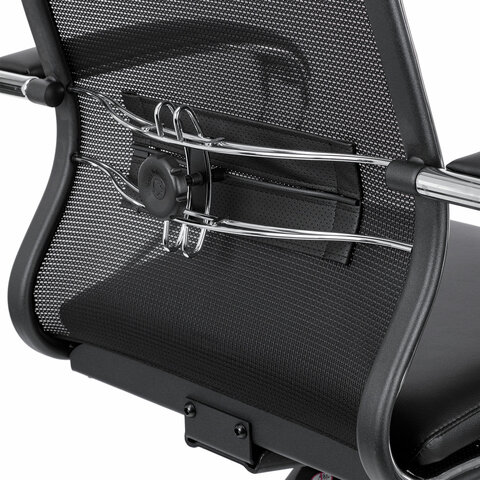 Кресло офисное МЕТТА «SAMURAI» Comfort Sхромсиденье мягкоеткань-сетка/экокожачерное
