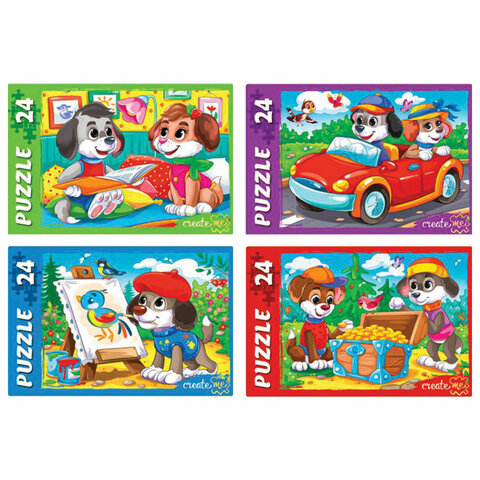 Пазлы картонные 24 элементаКОМПЛЕКТ 32 шт. поле 17.5 х 13 смРК