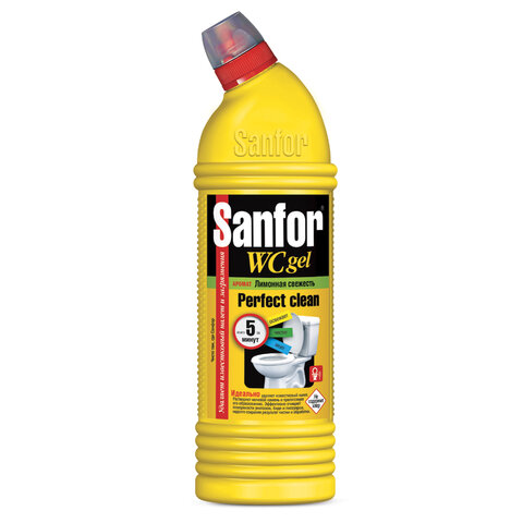 превью Средство для уборки туалета SANFOR WC gel, 750 г, «Лимонная свежесть»