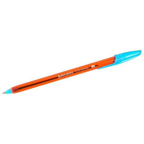 Ручка шариковая BRAUBERG X-30 ORANGE, СИНЯЯ, мягкое письмо, пишущий узел 1 мм, линия письма 0.5 мм