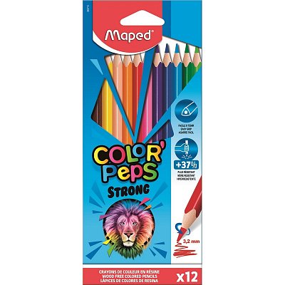 Карандаши цветные Maped Color'peps strong 12 цветов трехгранные