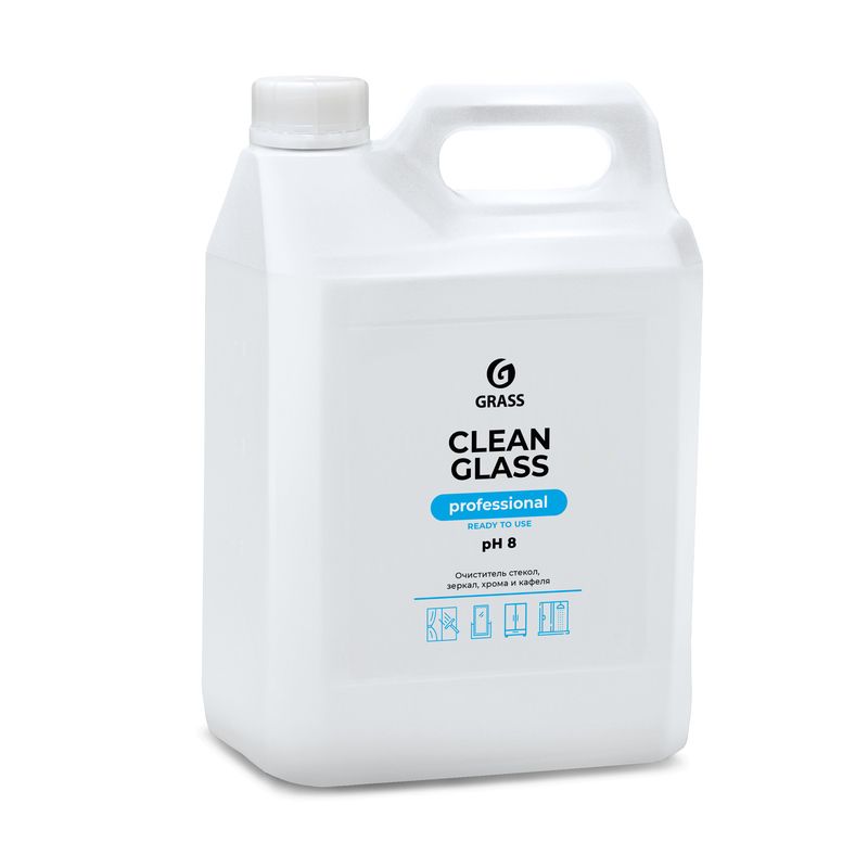 превью Средство для мытья стекол/зеркал и поверхностей Grass Clean Glass Prof 5 л (готовое к применению средство)
