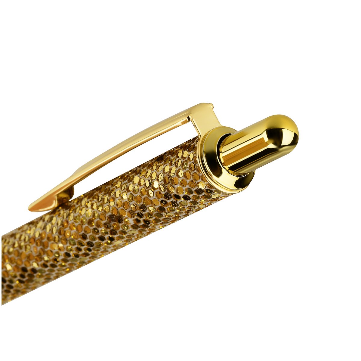 Ручка шариковая автоматическая MESHU «Gold shimmer» синяя, 1.0мм