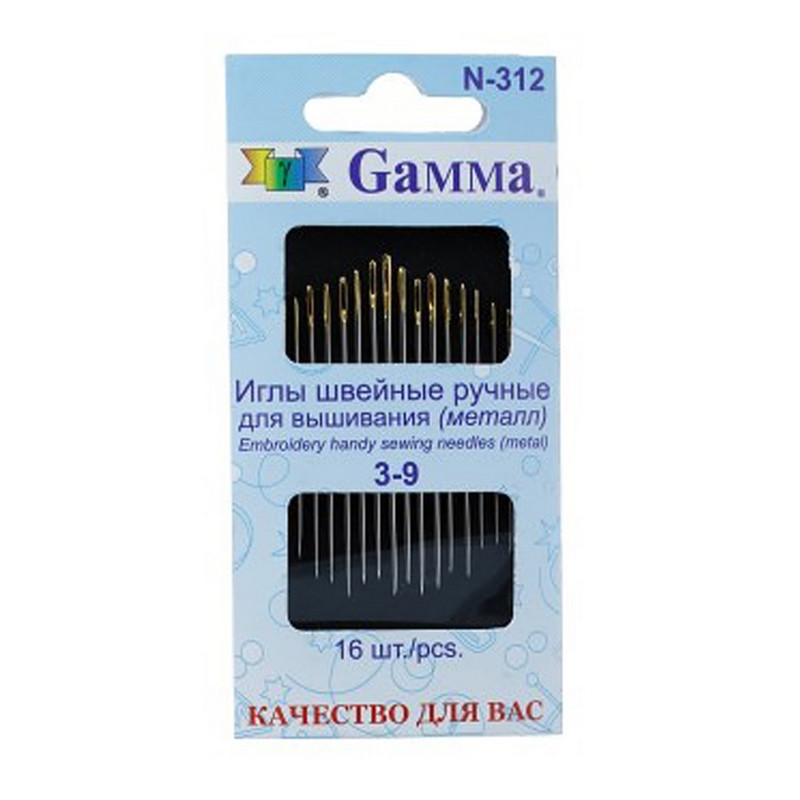 превью Набор игл ручных Gamma для вышивания №3-9 16 штук