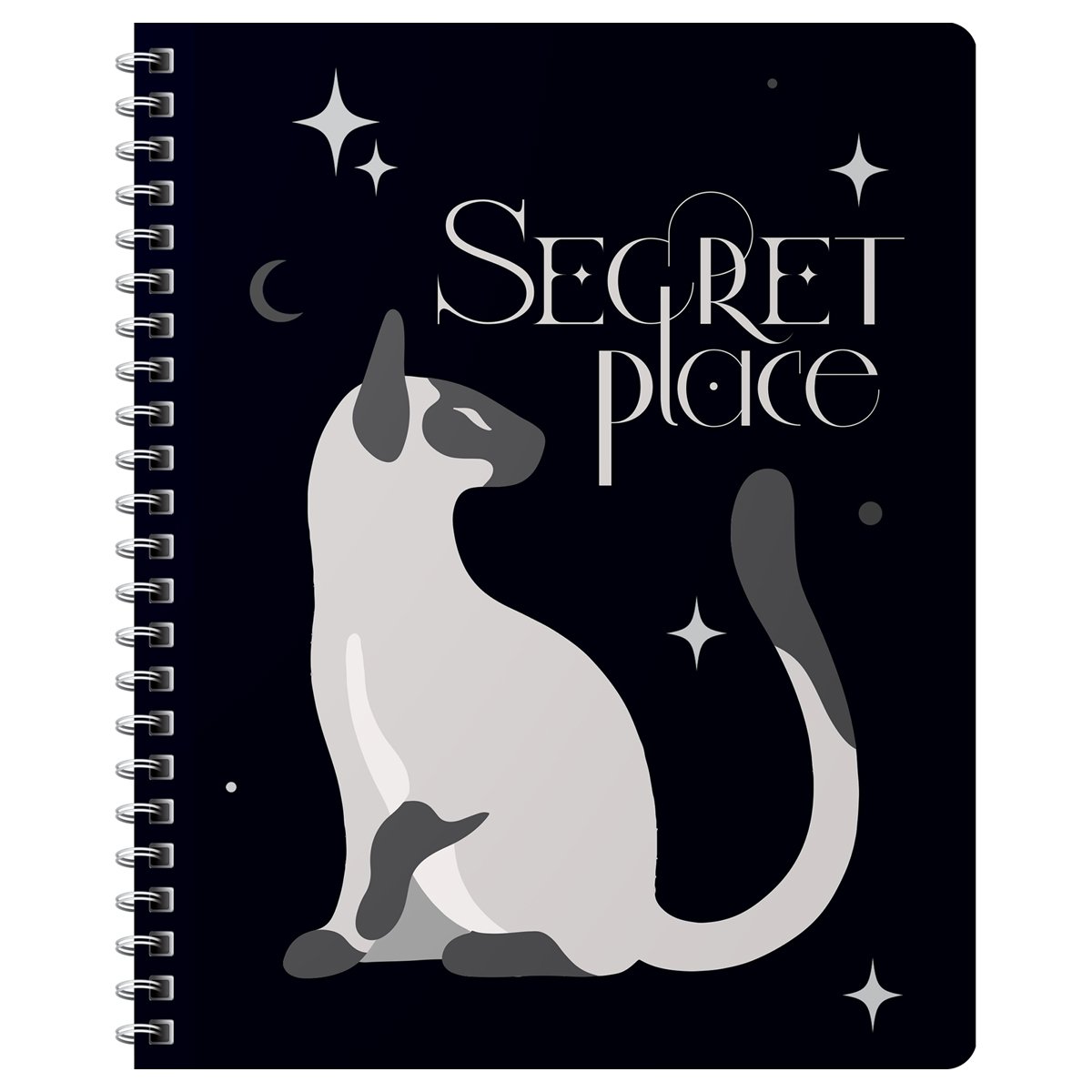 Тетрадь 80л., А5, клетка на гребне ВG «Secret Place», матовая ламинация, выб. лак, фольга