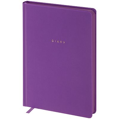 Ежедневник недатир. A5, 136л., кожзам, OfficeSpace «Grace», фиолетовый, цветной срез