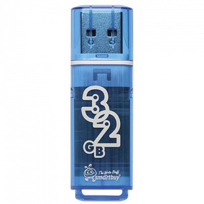 Флеш-память SmartBuy Glossy series 32Gb USB2.0 голубая