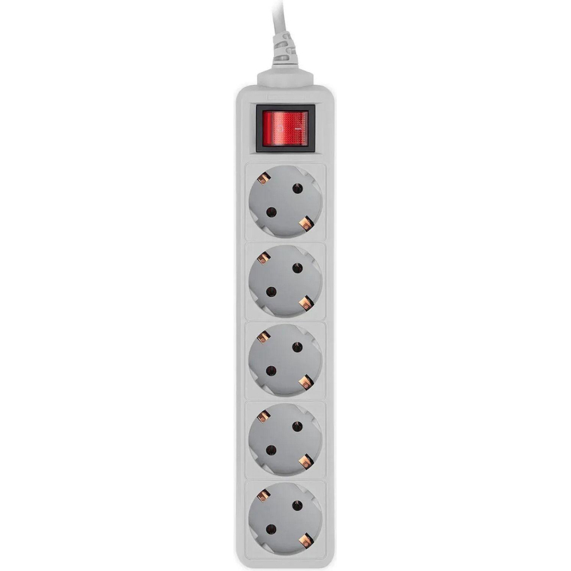 превью Сетевой фильтр PC Pet AP01006-5-G 5м (5 розеток) серый (пакет)