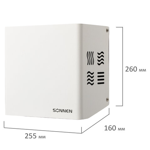 Сушилка для рук SONNEN HDR-1200W, 1200 Вт, производство РОССИЯ, антивандальная, 12 м/с, сталь