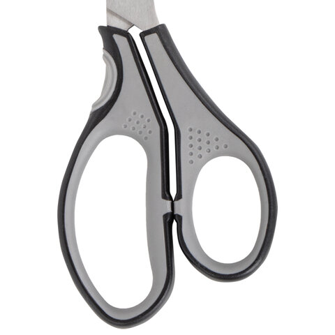 Ножницы BRAUBERG SUPER, 230 мм, серо-черные, 2-х сторонняя заточка