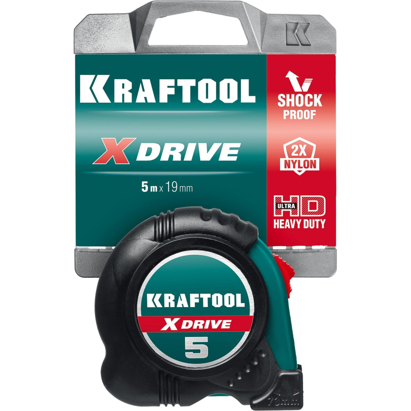Рулетка KRAFTOOL X-Drive, 5 м х 19 мм (34122-05-19)