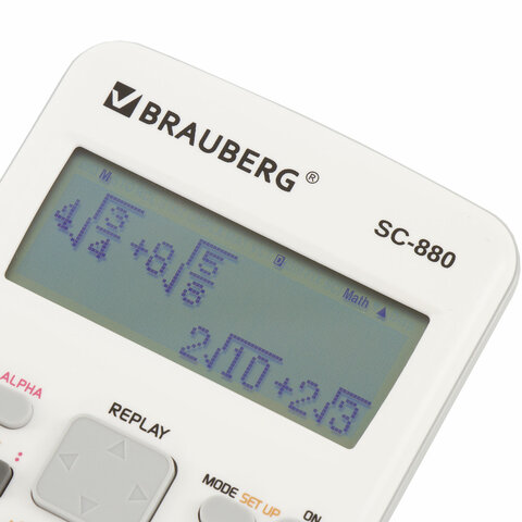 Калькулятор инженерный двухстрочный BRAUBERG SC-880-N (165×84 мм), 417 функций, 10+2 разрядов, БЕЛЫЙ