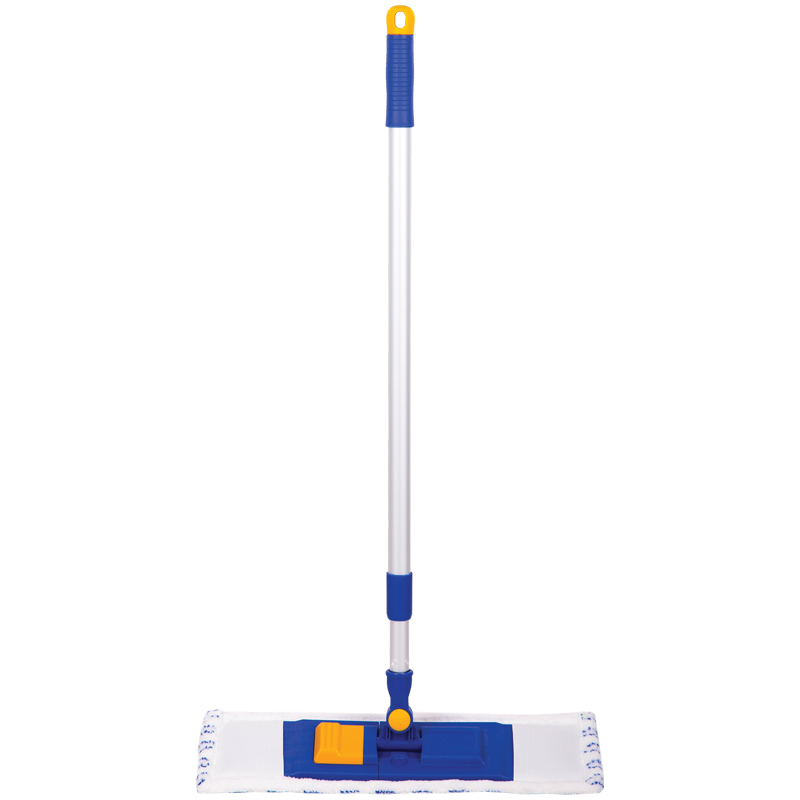 Швабра OfficeClean Professional, телеск. ручка, пласт. держ.40см, насадка МОП микрофибра/абразив(карман)