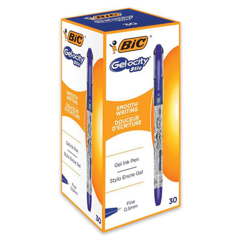 Ручка гелевая Bic Gelocity Stic синяя (толщина линии письма 0.27мм)