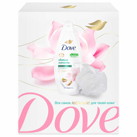 Подарочный набор DOVE «Фисташковый крем»: крем-гель для душа 250 мл + мочалка для тела