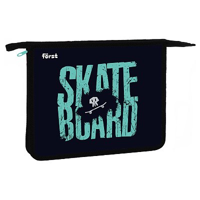 Папка для тетрадей 1 отделение, А5 Först «Skateboard», 240×205×40мм, пластик, на молнии